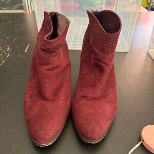 Violet & Red - Jackson Lazer Cut Topline Bootie - Red - 10